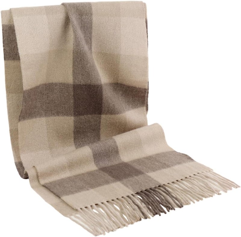SKNSOFT Winter Wool Plaid Scarf for Men,Women Fashion Tartan Wrap Checkered Scarves - Image 2